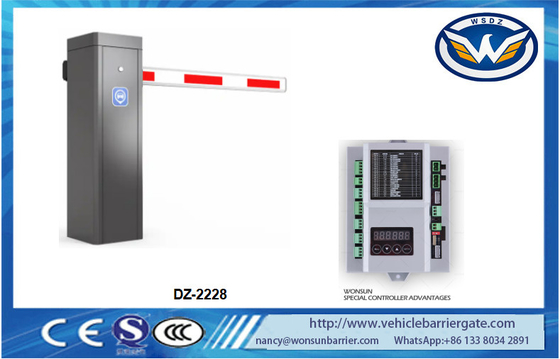 Cổng rào cản đường động cơ không chổi than 24V DC Cổng rào cản giao thông không lò xo thông minh với cánh tay 6m